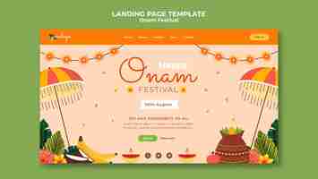 Free PSD landing page template for onam celebration