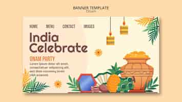 Free PSD landing page template for onam festival celebration