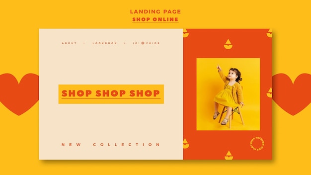 Free PSD landing page template for online shopping