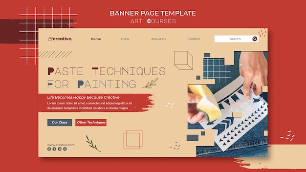 Landing page template for painting classes