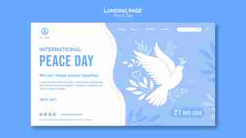 Free PSD landing page template for peace day