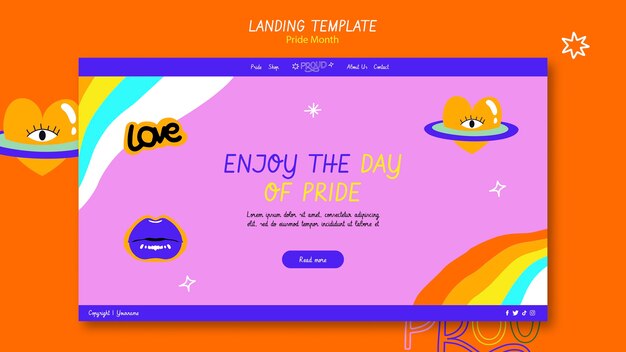 Modello di pagina di destinazione per la celebrazione del mese dell'orgoglio