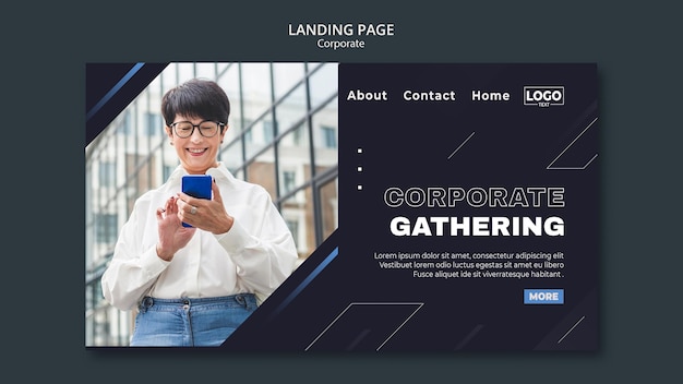 Landing page template for professional business corporation