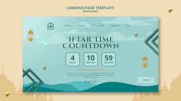 Free PSD landing page template for ramadan celebration