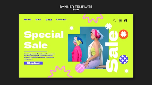 Free PSD landing page template for sales and discounts