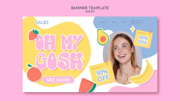 Free PSD landing page template for sales and discounts