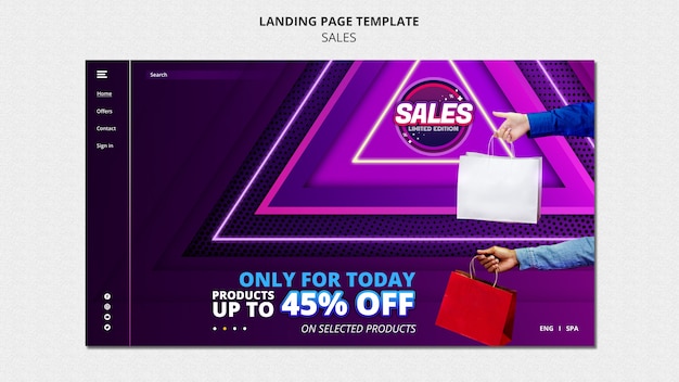 Landing page template for sales