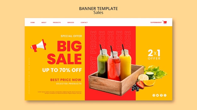 Free PSD landing page template for sales