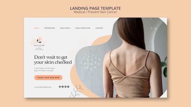 Free PSD landing page template for skin cancer prevention