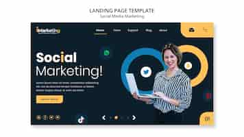 Free PSD landing page template for social media marketing