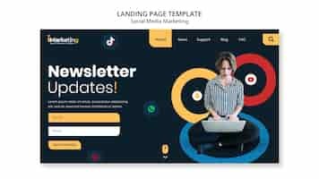 Free PSD landing page template for social media marketing