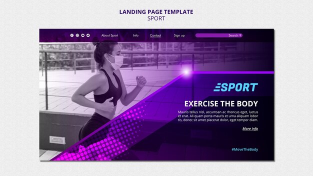 Premium PSD | Landing page template for sporting activities