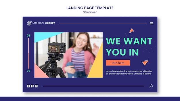 Free PSD landing page template for streaming online content