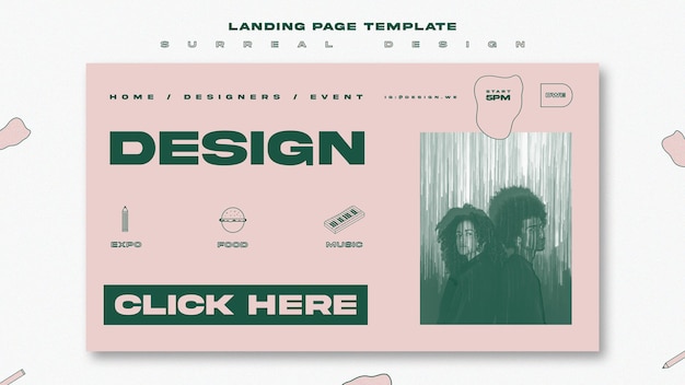 Free PSD landing page template surreal design