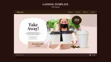 Free PSD landing page template for takeaway coffee