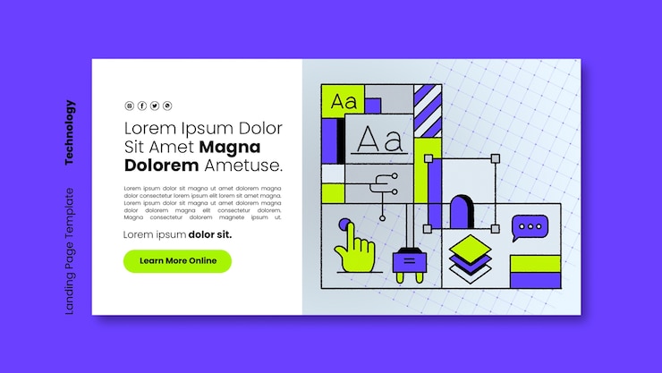 Free PSD landing page template for technology usage