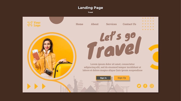 Landing page template for traveling adventure time