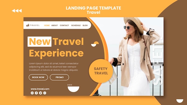 Landing page template for traveling with woman