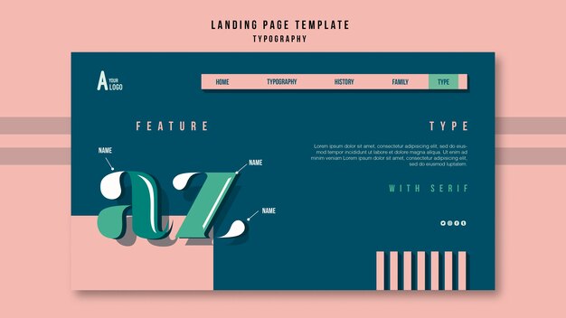 ランディングページテンプレートのタイポグラフィ