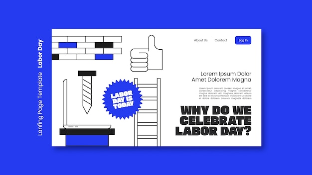 Free PSD landing page template for us labor day celebration