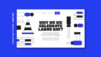 Free PSD landing page template for us labor day celebration