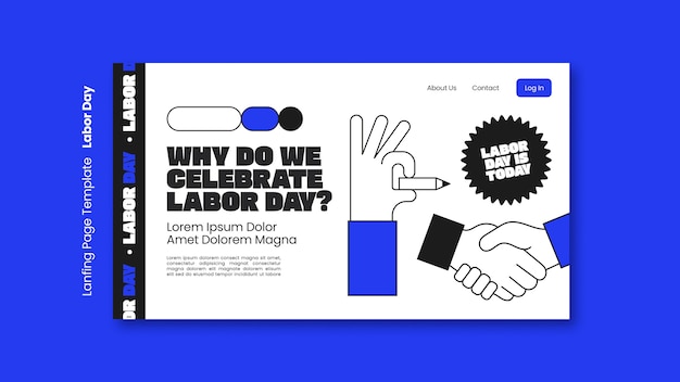 Free PSD landing page template for us labor day celebration