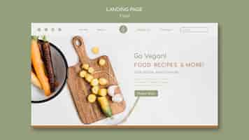 Free PSD landing page template for vegan food