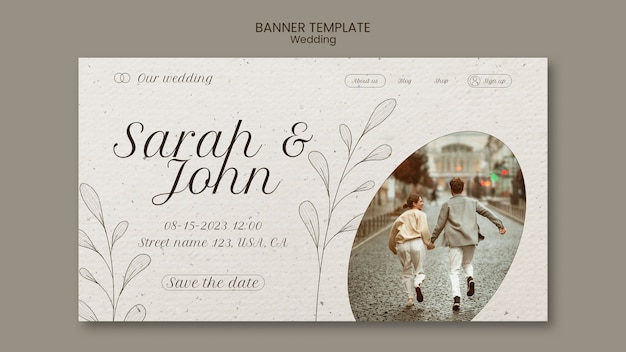 Free PSD landing page template for wedding celebration