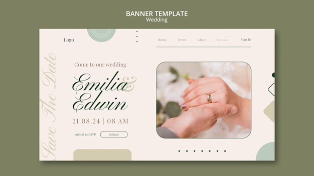 Free PSD landing page template for wedding celebration