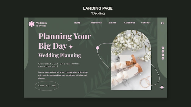 Landing page template for wedding