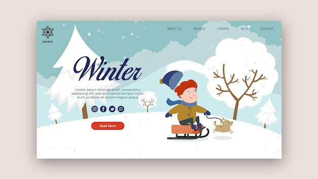 Landing page template for winter