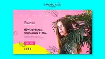 Free PSD landing page template with summer sale