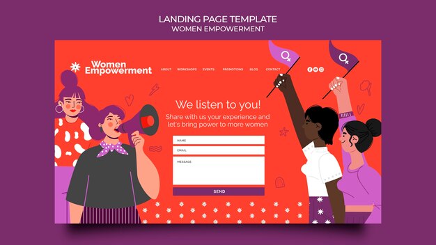 Landing page template for women empowerment