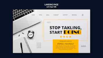 Free PSD landing page template for work productivity