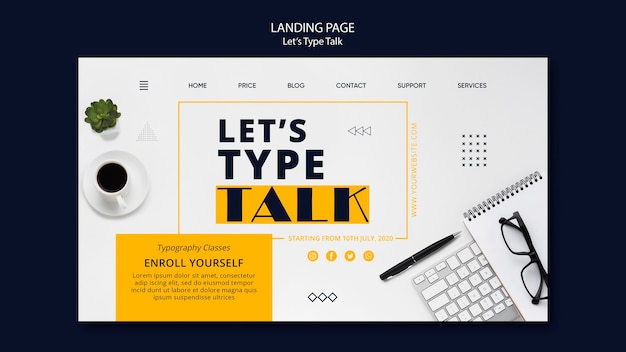 Free PSD landing page template for work productivity