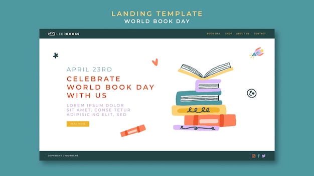 Landing page template for world book day
