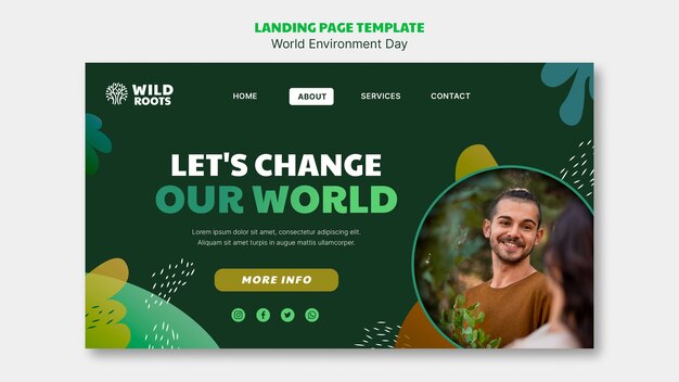 Landing page template for world environment day celebration