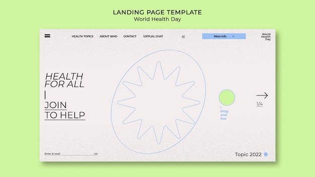 Free PSD landing page template for world health day