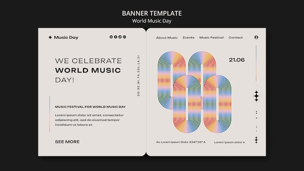 Free PSD landing page template for world music day celebration