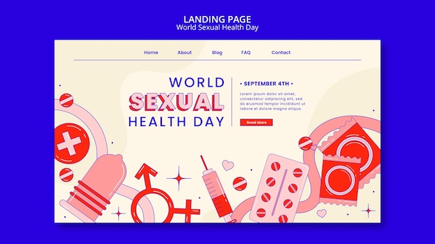 Free PSD landing page template for world sexual health day