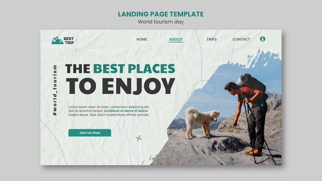 Landing page template for world tourism day