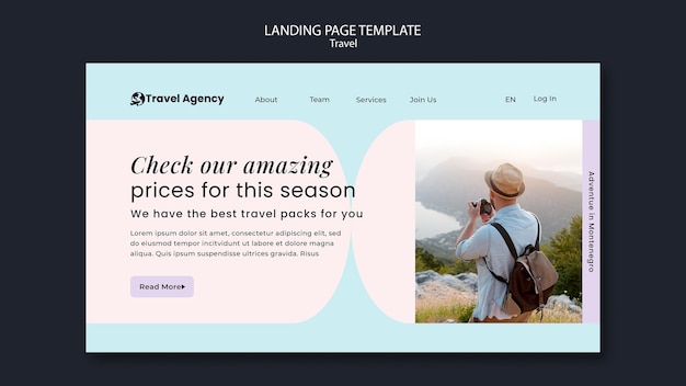 Free PSD landing page template for world traveling