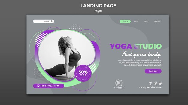 Landing page template for yoga lessons