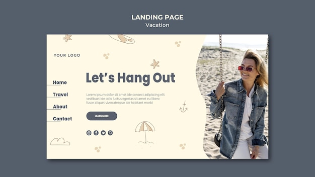 Free PSD landing page vacation ad template