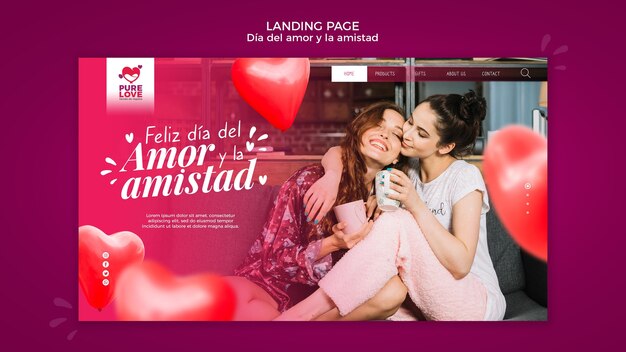 Landing page for valentines day celebration