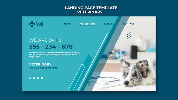 Free PSD landing page veterinary clinic template