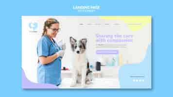 Бесплатный PSD Шаблон целевой страницы ветеринарной клиники