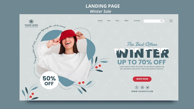 Free PSD landing page for winter sale