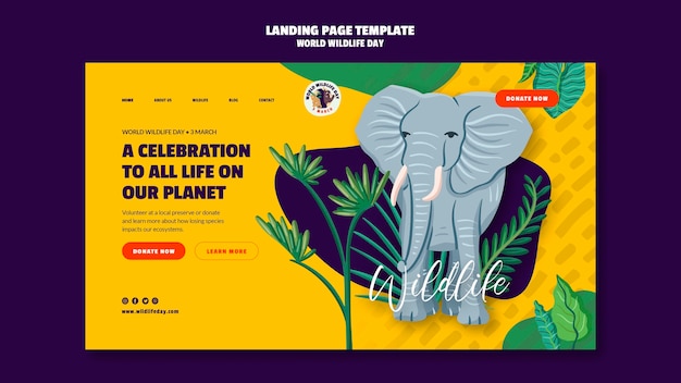 Landing page for world wildlife day celebration