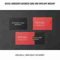 Free PSD landscape business card mockup